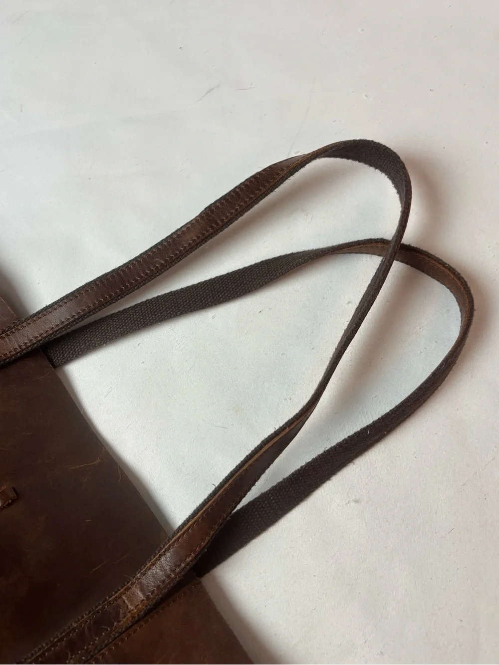 S-ZONE Distressed Leather Tote Bag & Pouch Large Work Shoulder Purse Brown